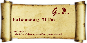 Goldenberg Milán névjegykártya